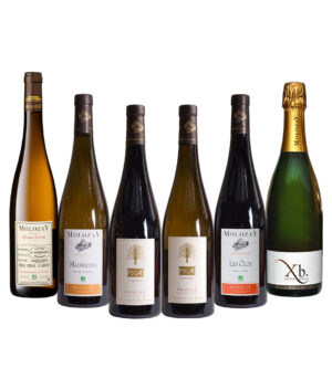 Coffret Pépite, vins de Moselle blancs secs, demi-secs, rouges et effervescents, Vignobles Molozay, Château de Vaux